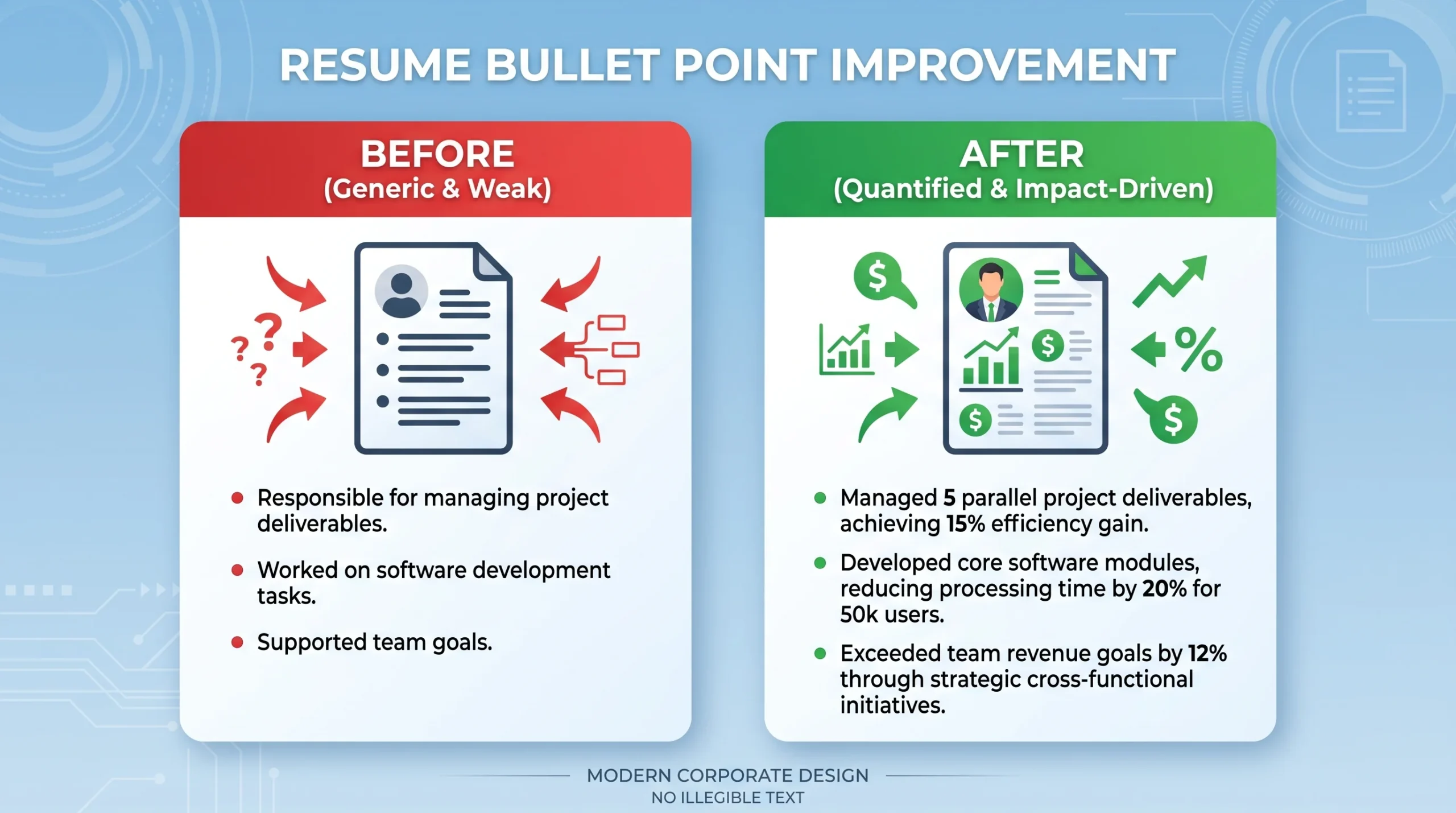 Tech Resume Ats Guide - Before and After ATS Resume Bullet Point Optimization