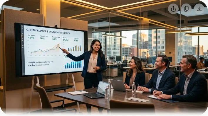 data analyst behavioral interview questions professional candidate presenting insights to hiring committee